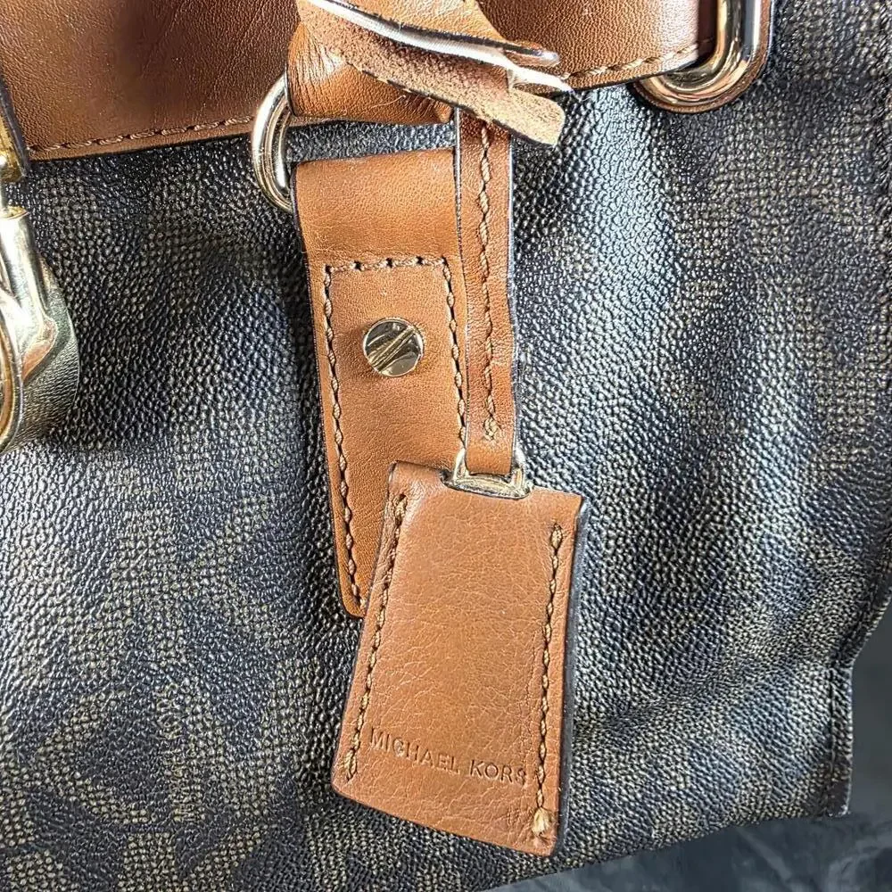 MICHAEL KORS Hamilton Tote Signature MK Logo Satchel Chain Strap Shoulder Bag